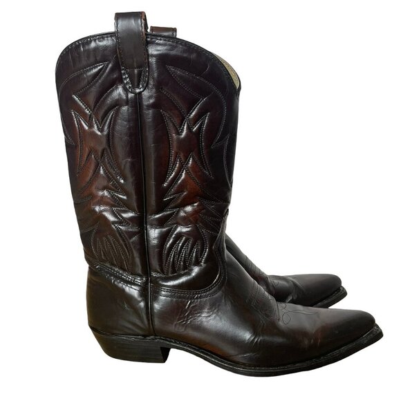 Cowboy Western Leather Boots Genuine Goodyear Welt, Canada, Women's 10.5 E - Picture 1 of 16